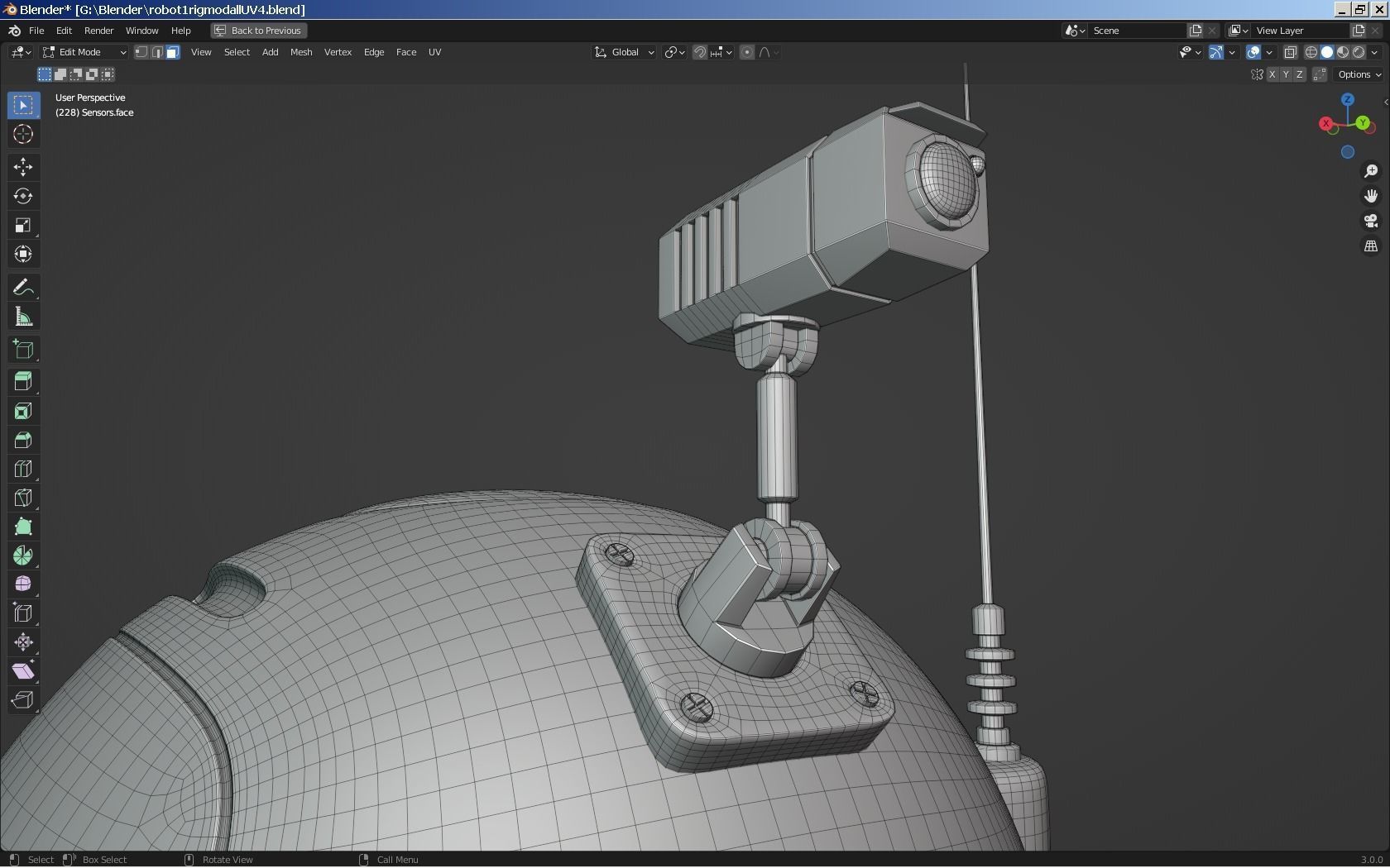 Sci-Fi Robot - Droid bone-rigged 3D model_19