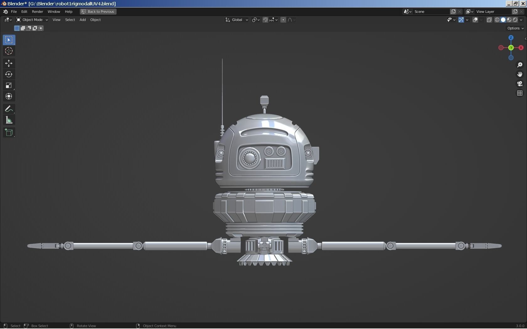 Sci-Fi Robot - Droid bone-rigged 3D model_12