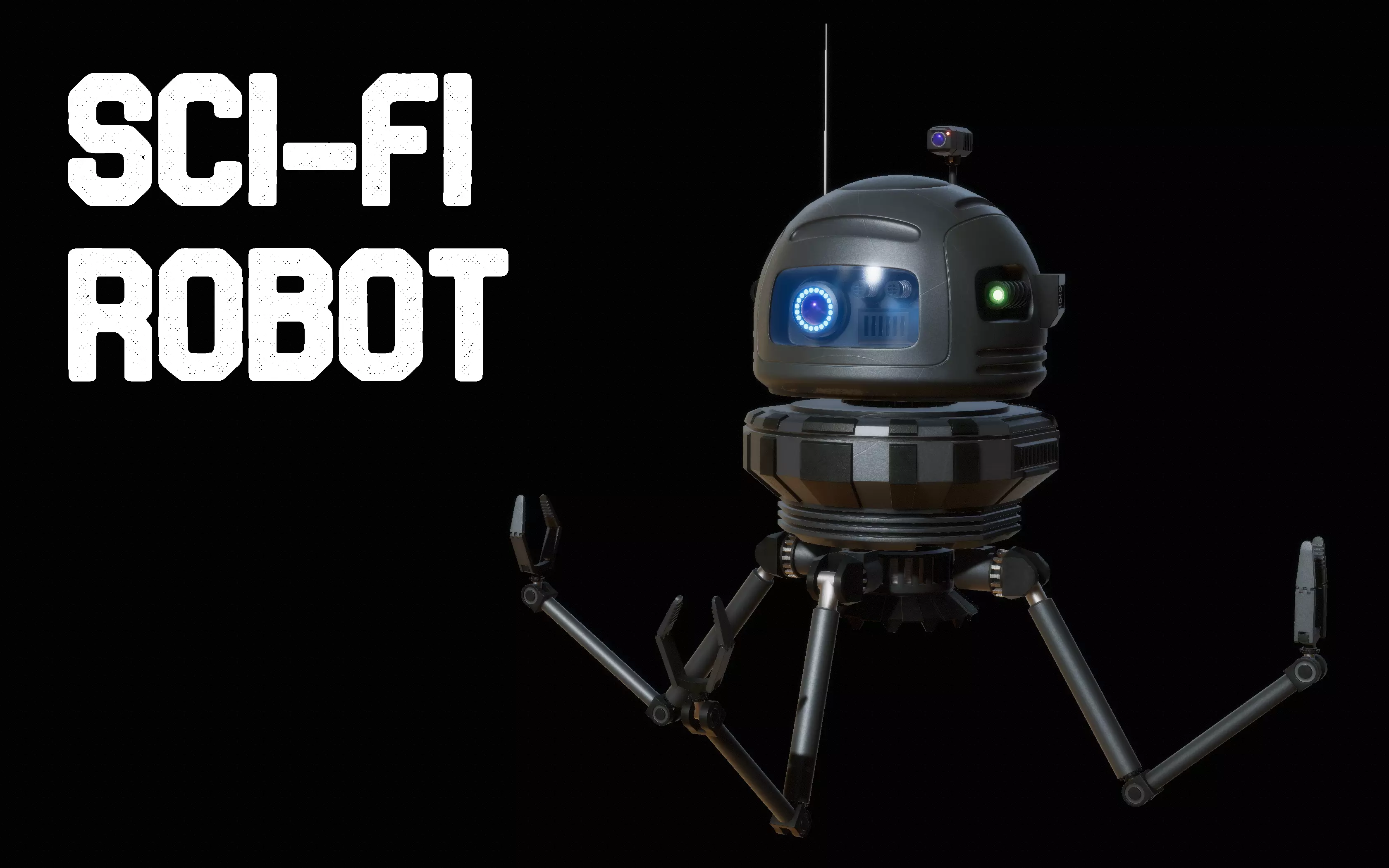 Sci-Fi Robot - Droid bone-rigged 3D model_0