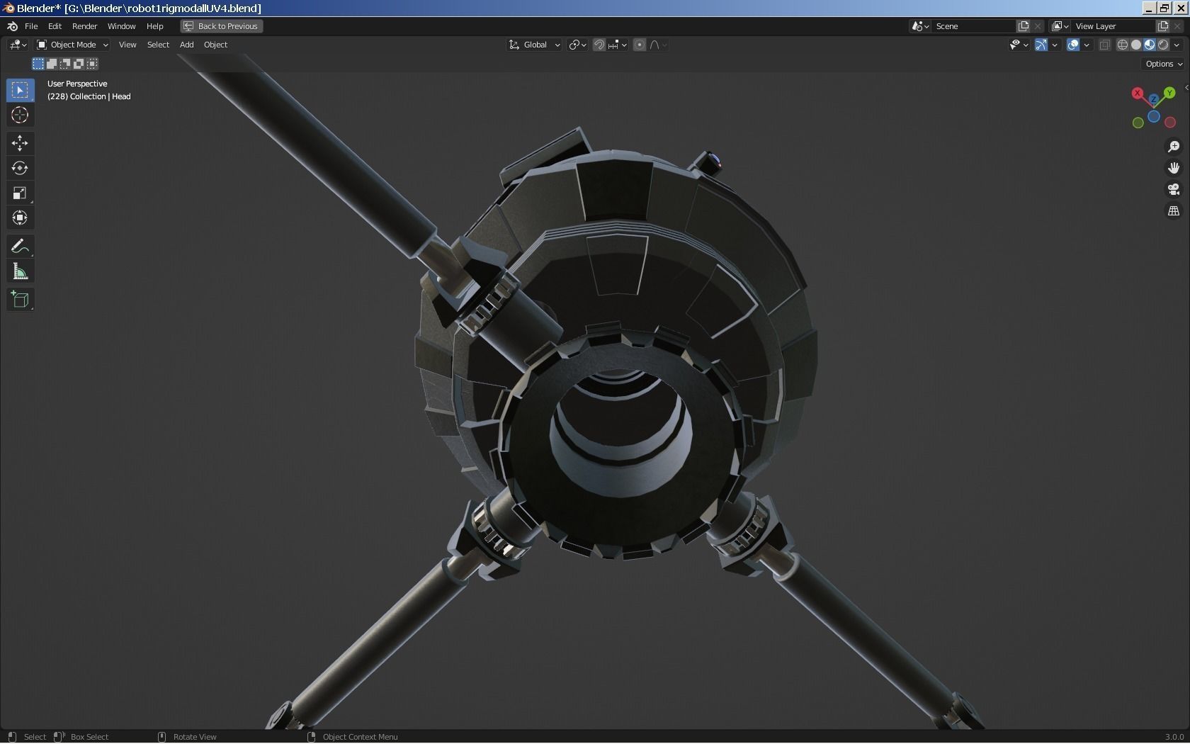 Sci-Fi Robot - Droid bone-rigged 3D model_24