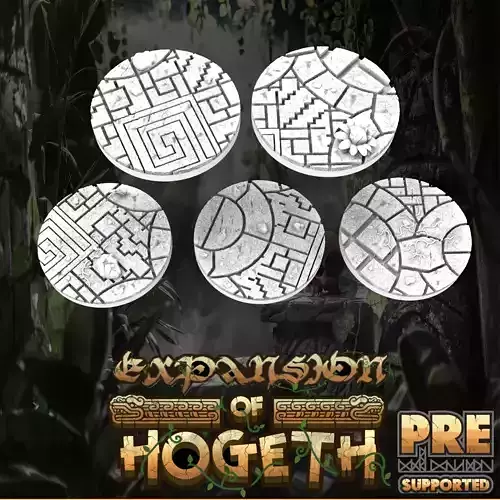 Aztec - Lizardfolk Bases Square and Round x 40 3D print model