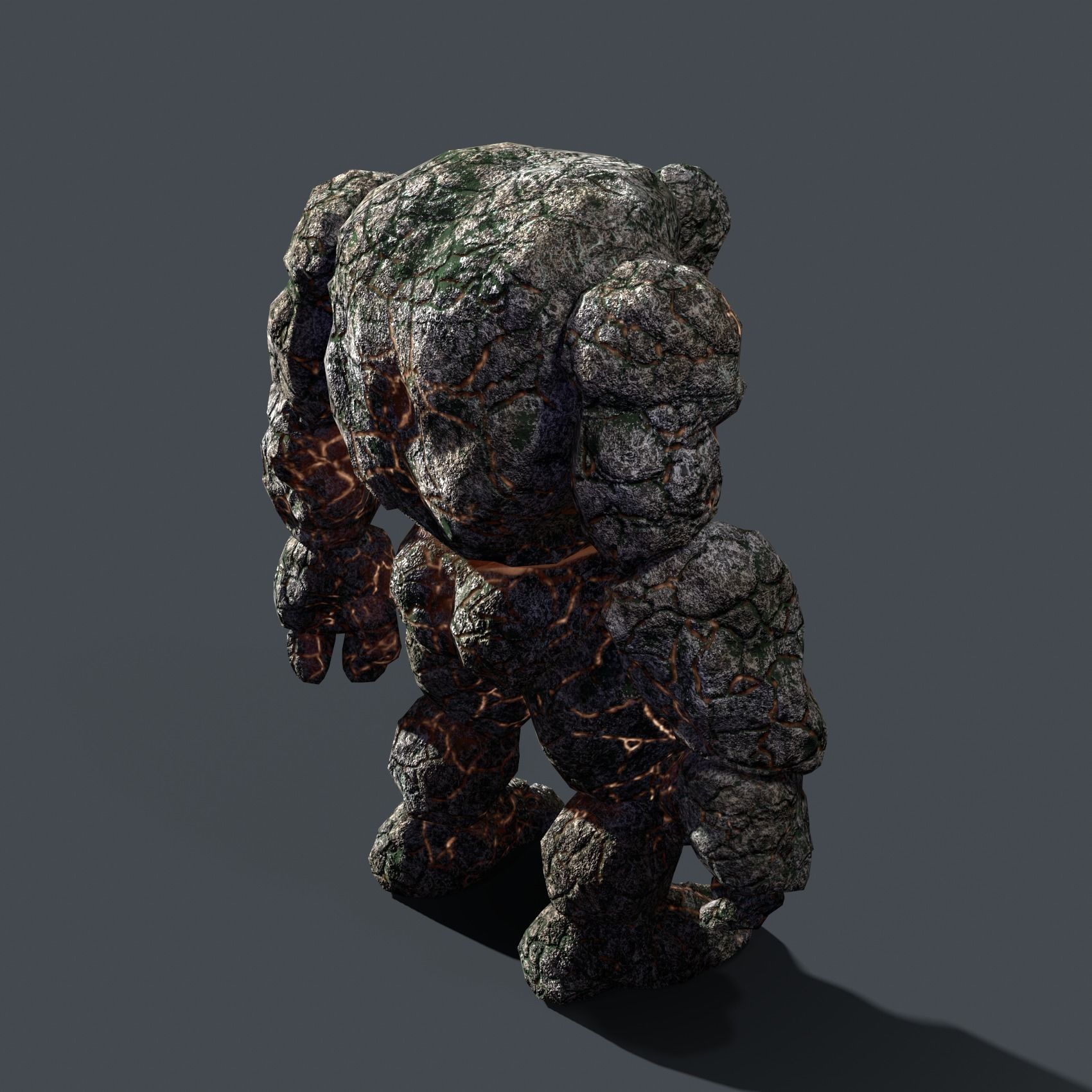 Elemental Golem - Rock - Low-poly 3D model_6
