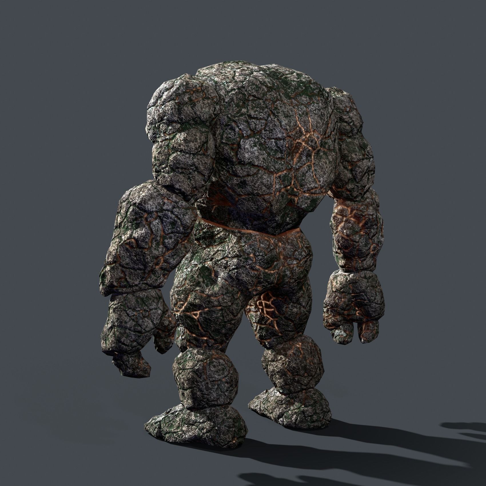 Elemental Golem - Rock - Low-poly 3D model_7