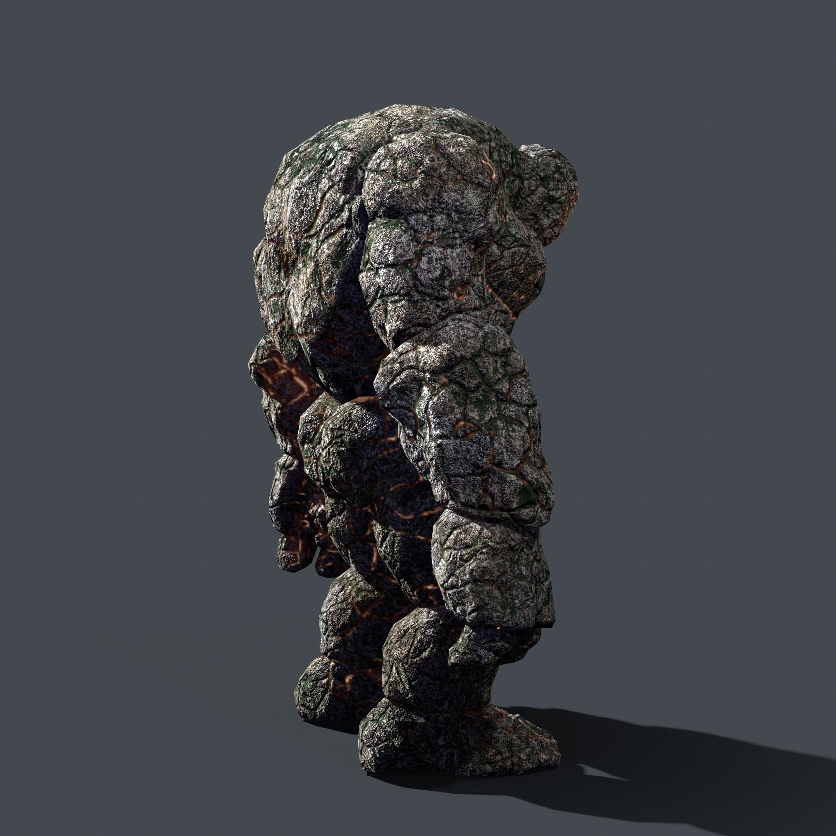 Elemental Golem - Rock - Low-poly 3D model_5