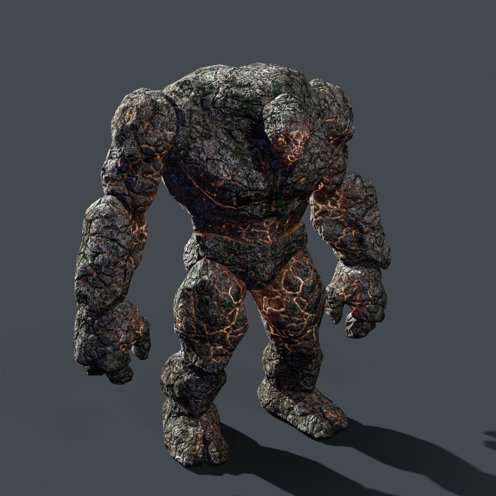 Elemental Golem - Rock - Low-poly 3D model_2