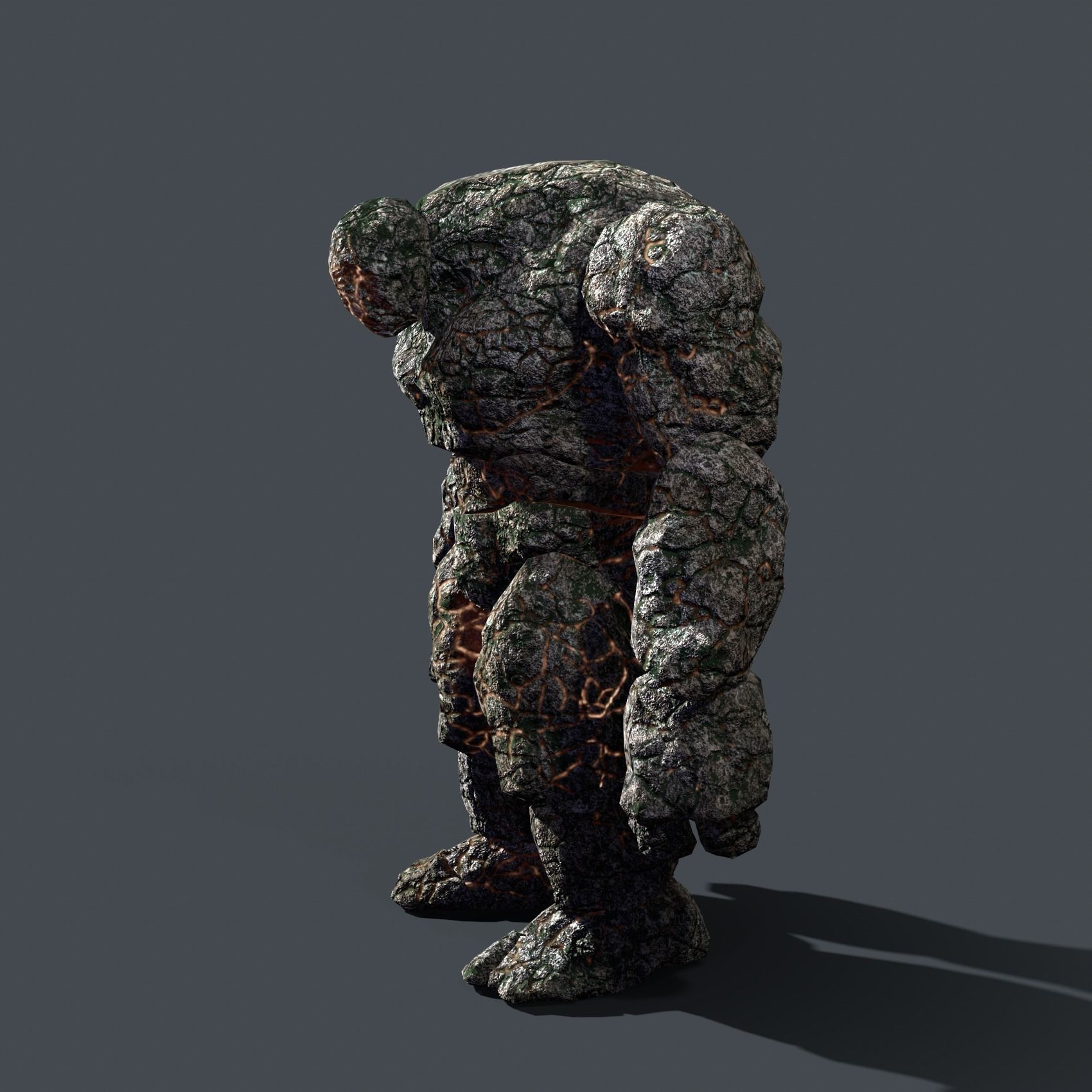 Elemental Golem - Rock - Low-poly 3D model_9