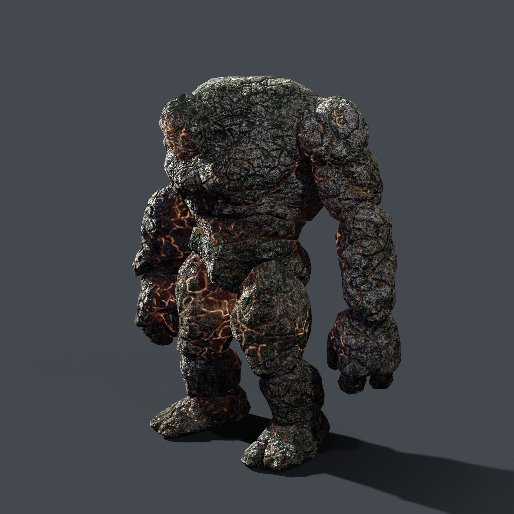 Elemental Golem - Rock - Low-poly 3D model_10