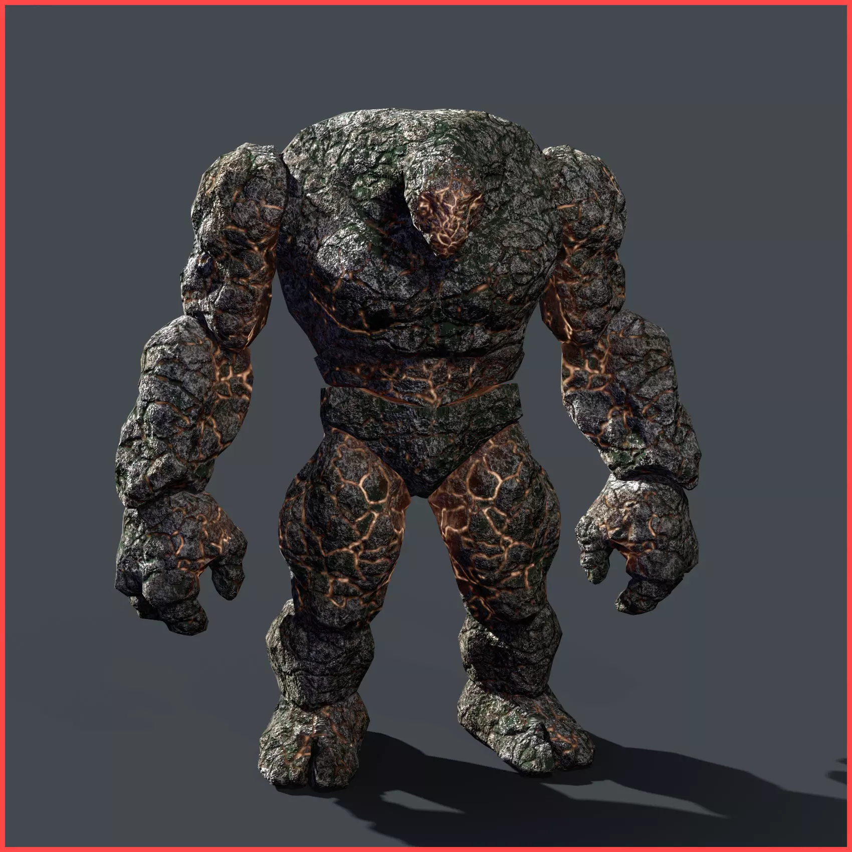 Elemental Golem - Rock - Low-poly 3D model_0