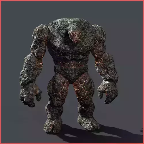 Elemental Golem - Rock - Low-poly 3D model