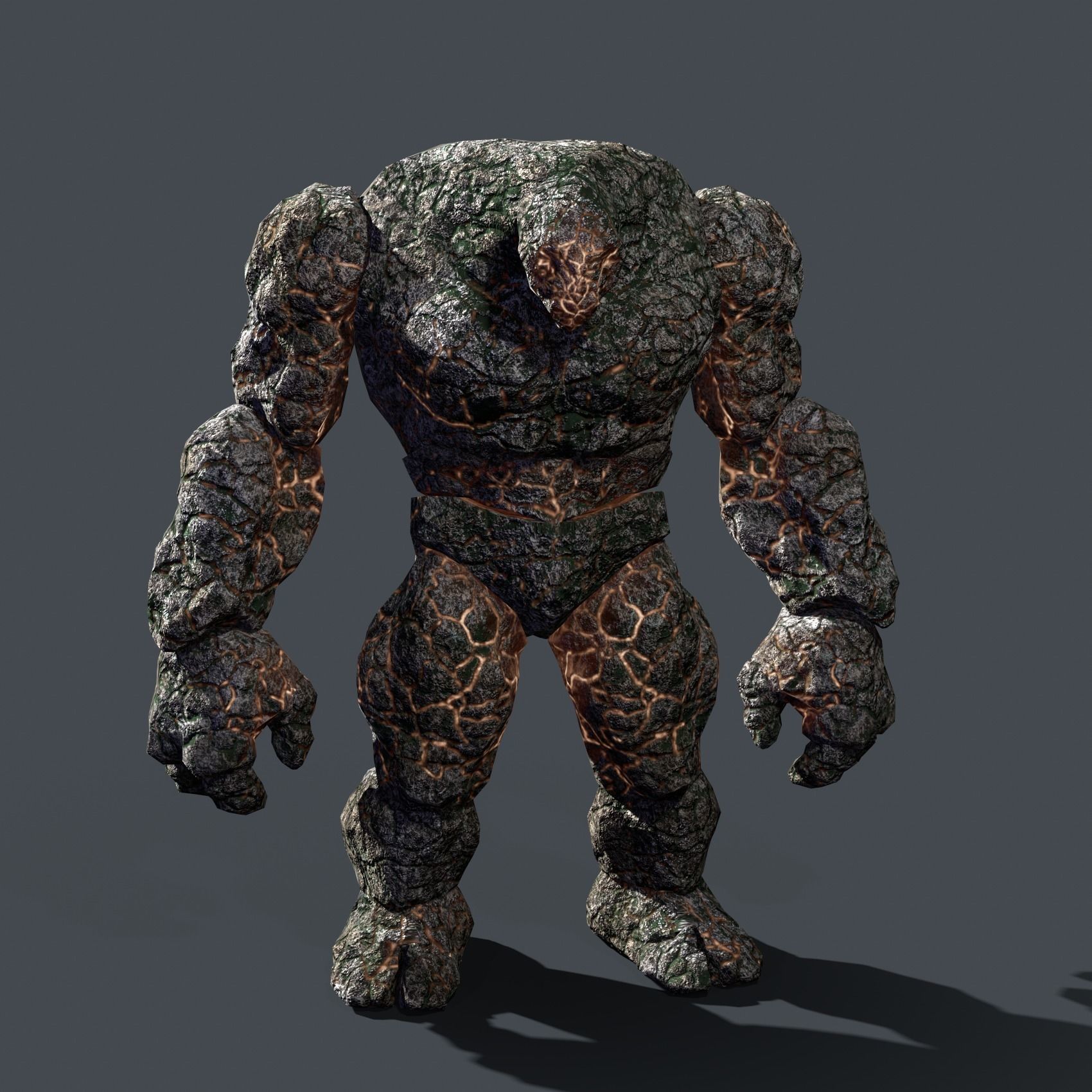 Elemental Golem - Rock - Low-poly 3D model_1