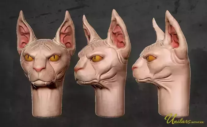 Sphinx Cat Headsculpt 3D print model