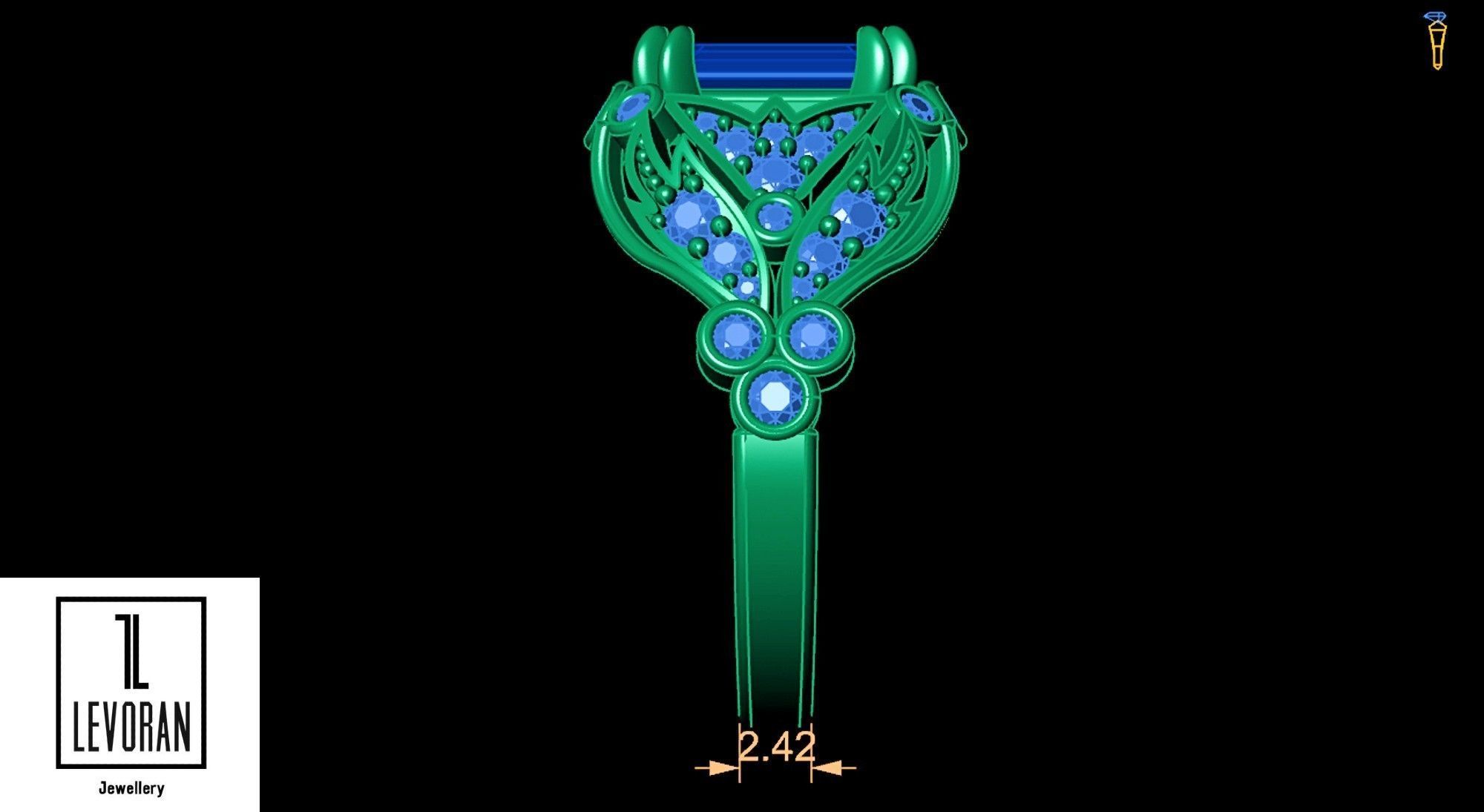 Ruby engagement ring - 3D Model 3D print model_7