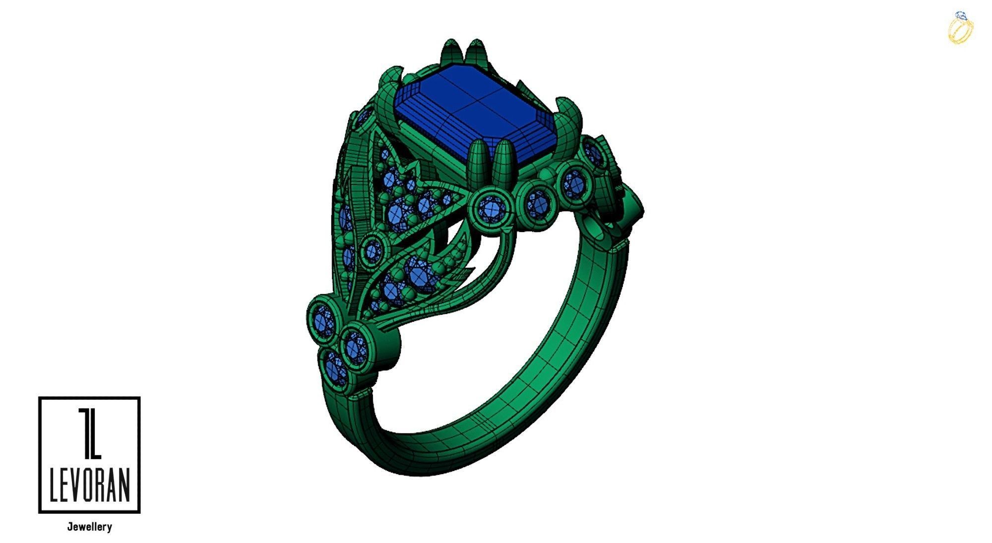 Ruby engagement ring - 3D Model 3D print model_13