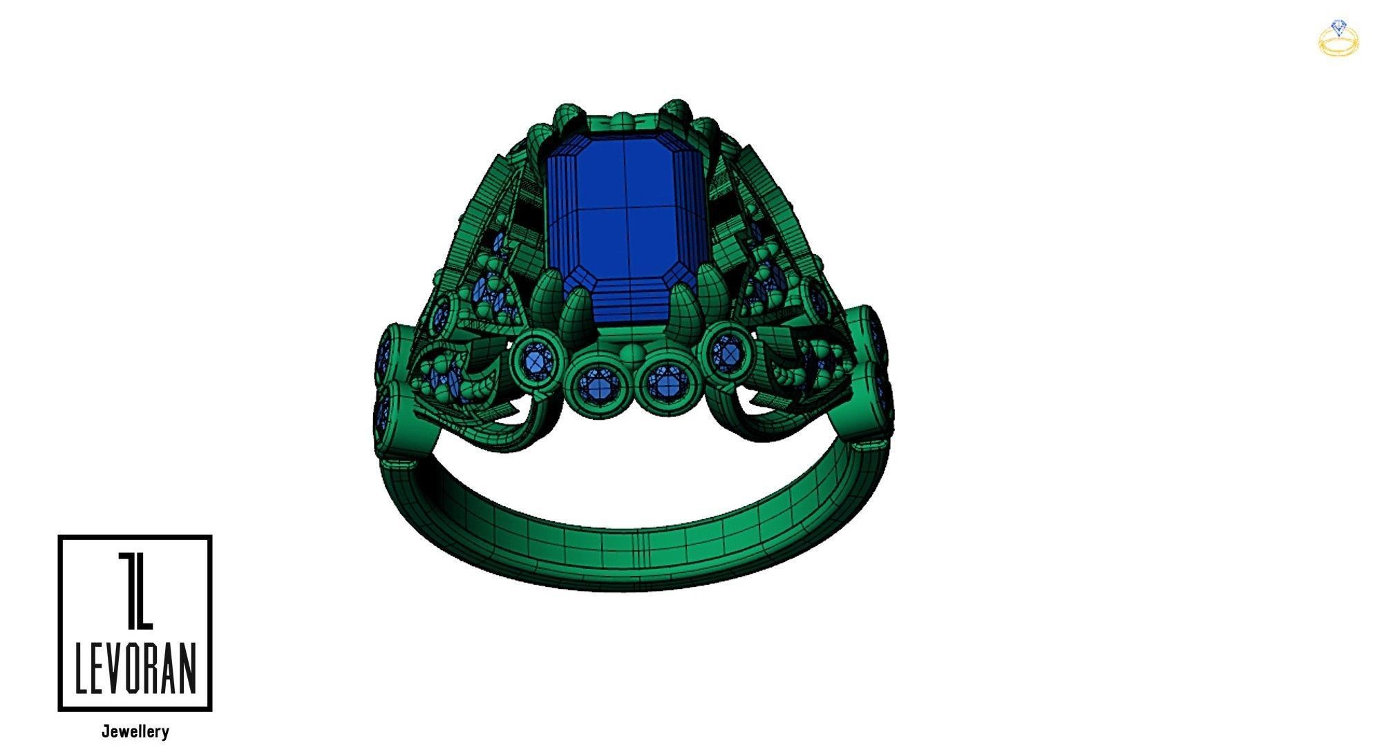 Ruby engagement ring - 3D Model 3D print model_14