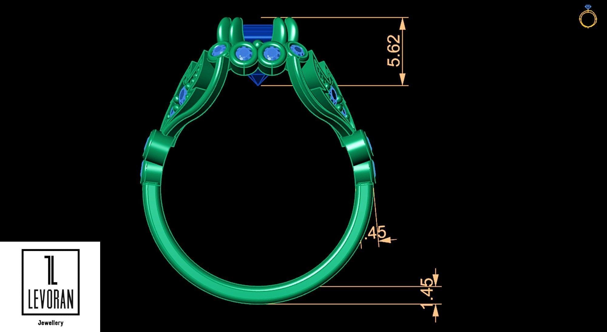 Ruby engagement ring - 3D Model 3D print model_4