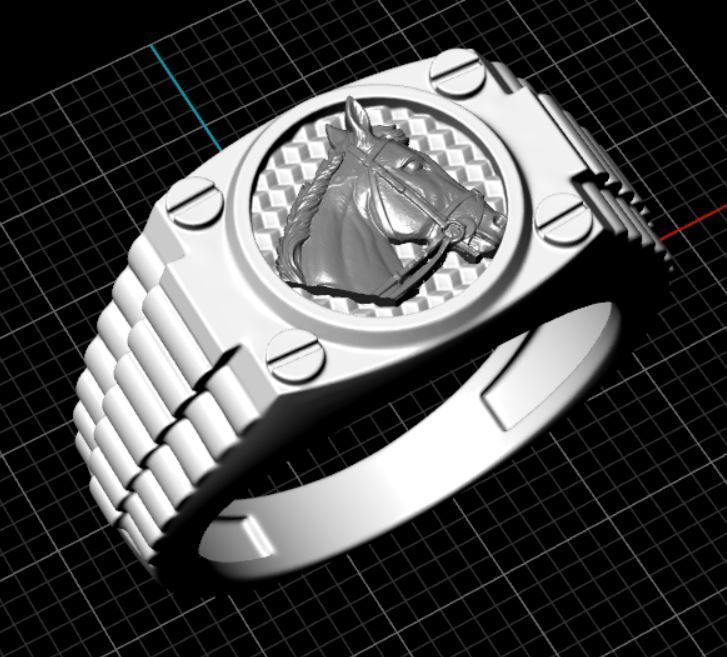 Men s Horse Ring 3D print model_2