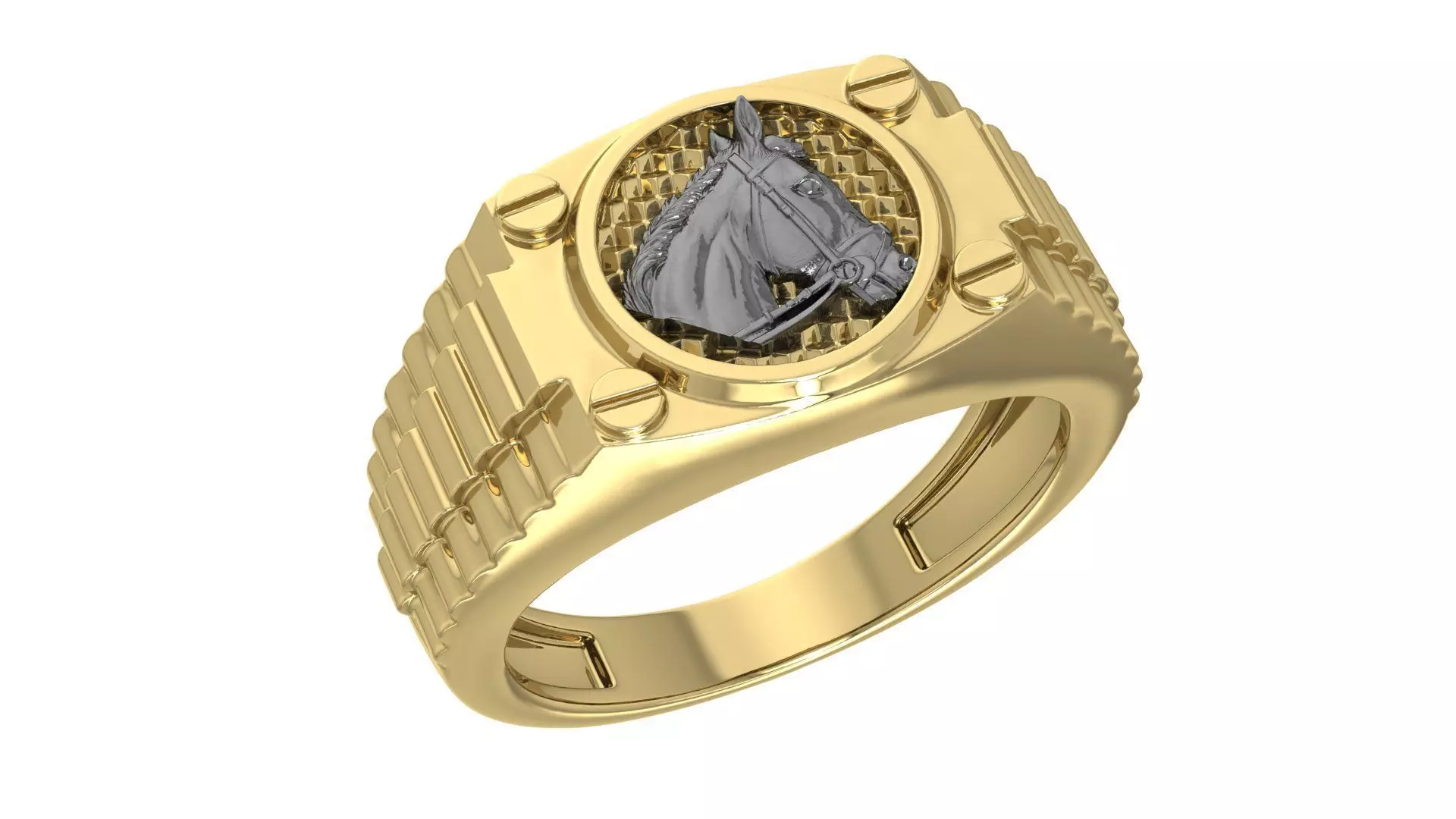 Men s Horse Ring 3D print model_0