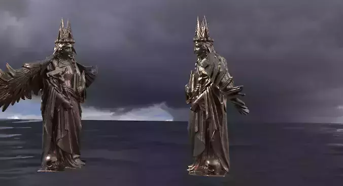 Medieval Dark Queen Angel Mirrored 