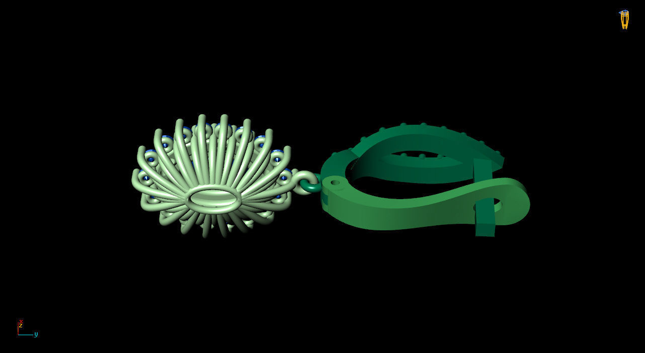 Entourage  Earrings  - 3D Model  - 3D Print- STL Model 3D print model_15