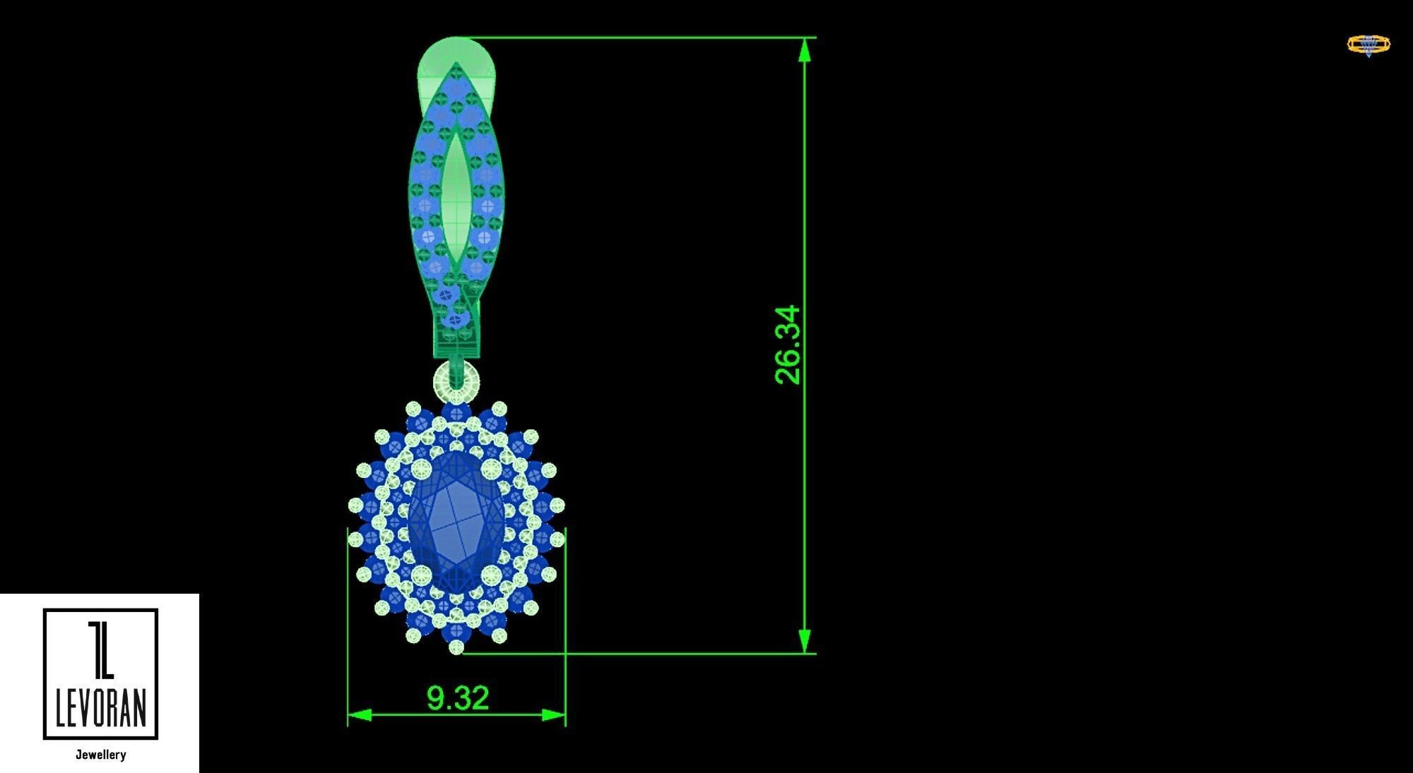 Entourage  Earrings  - 3D Model  - 3D Print- STL Model 3D print model_1