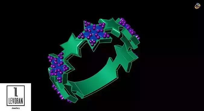 Star eternity  ring  - Model making- Stl file - 3D Model 
