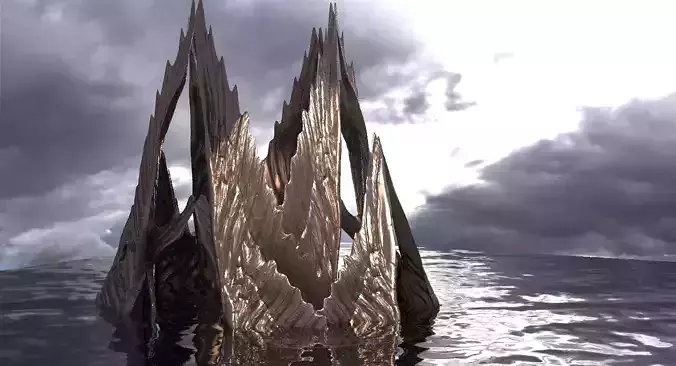 Angel Wings Elven Crown Tower 3D model