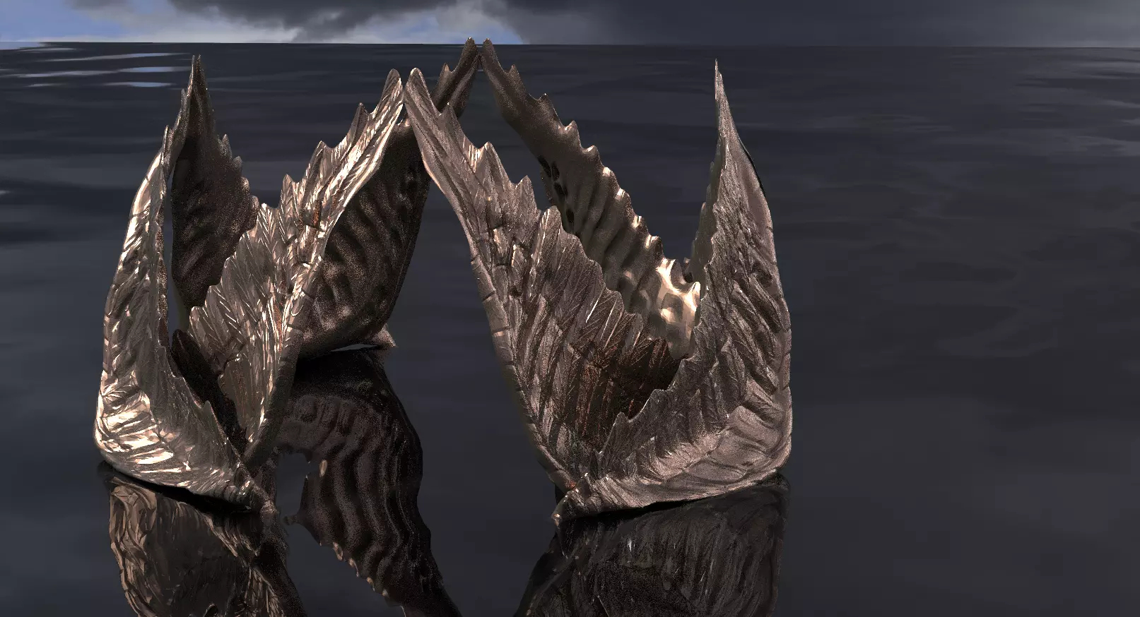 Angel Wings Elven Crown Tower Arch 2  3D model_0