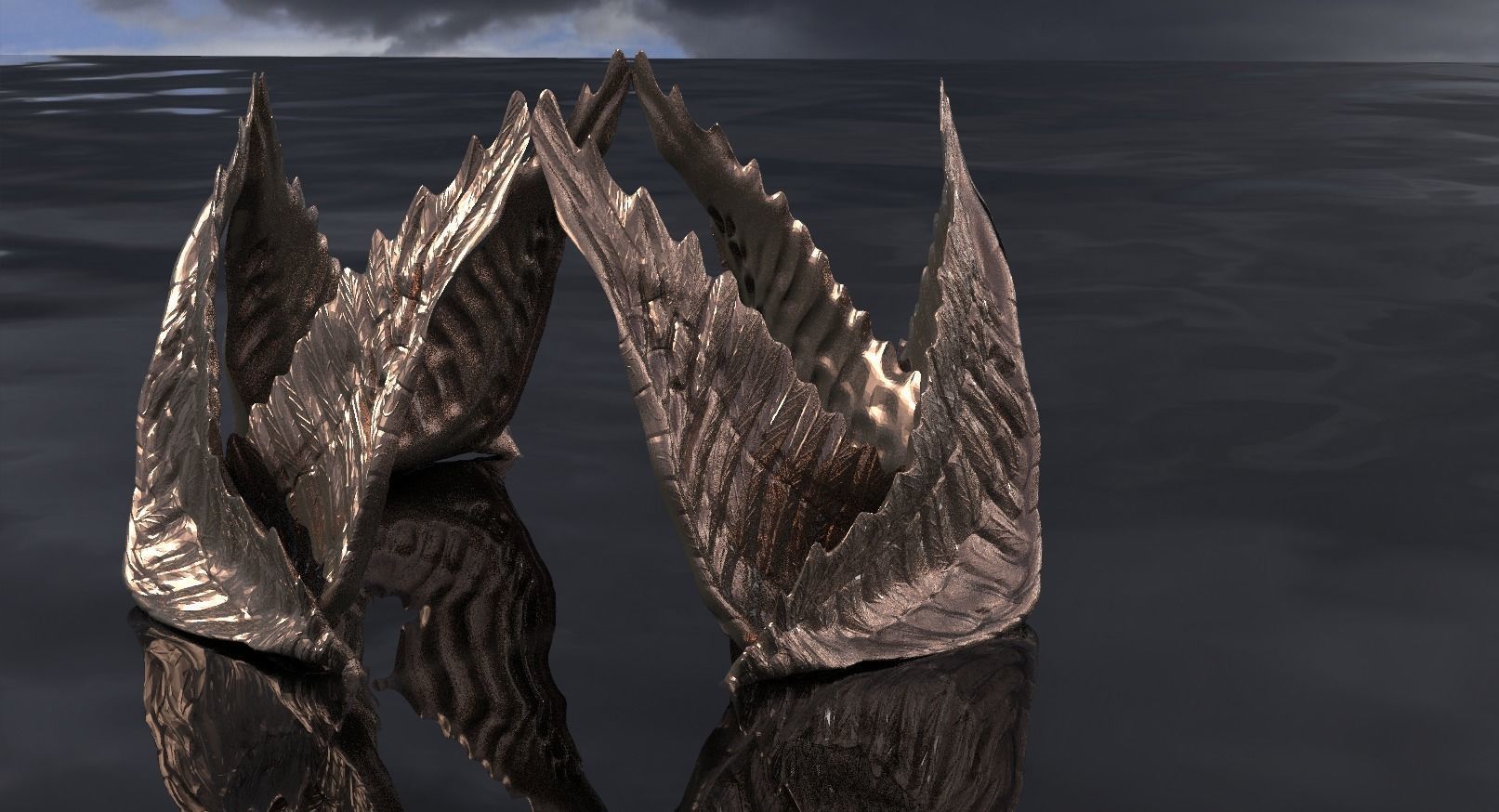 Angel Wings Elven Crown Tower Arch 2  3D model_1
