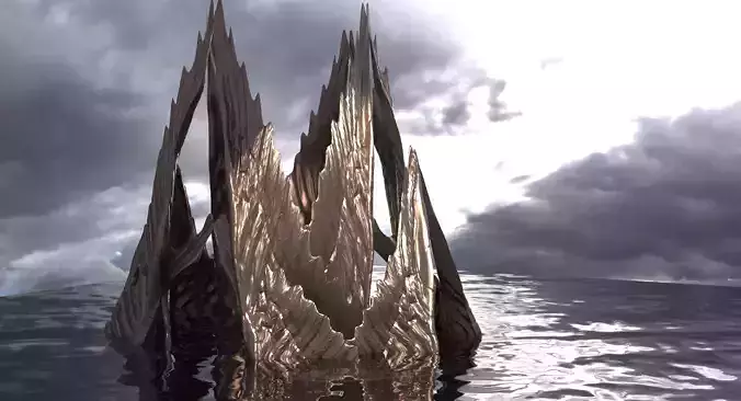 Angel Wings Elven Crown Tower Arch 5 3D model