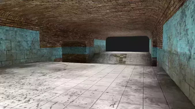 Subway tunnel Low-poly 3D model