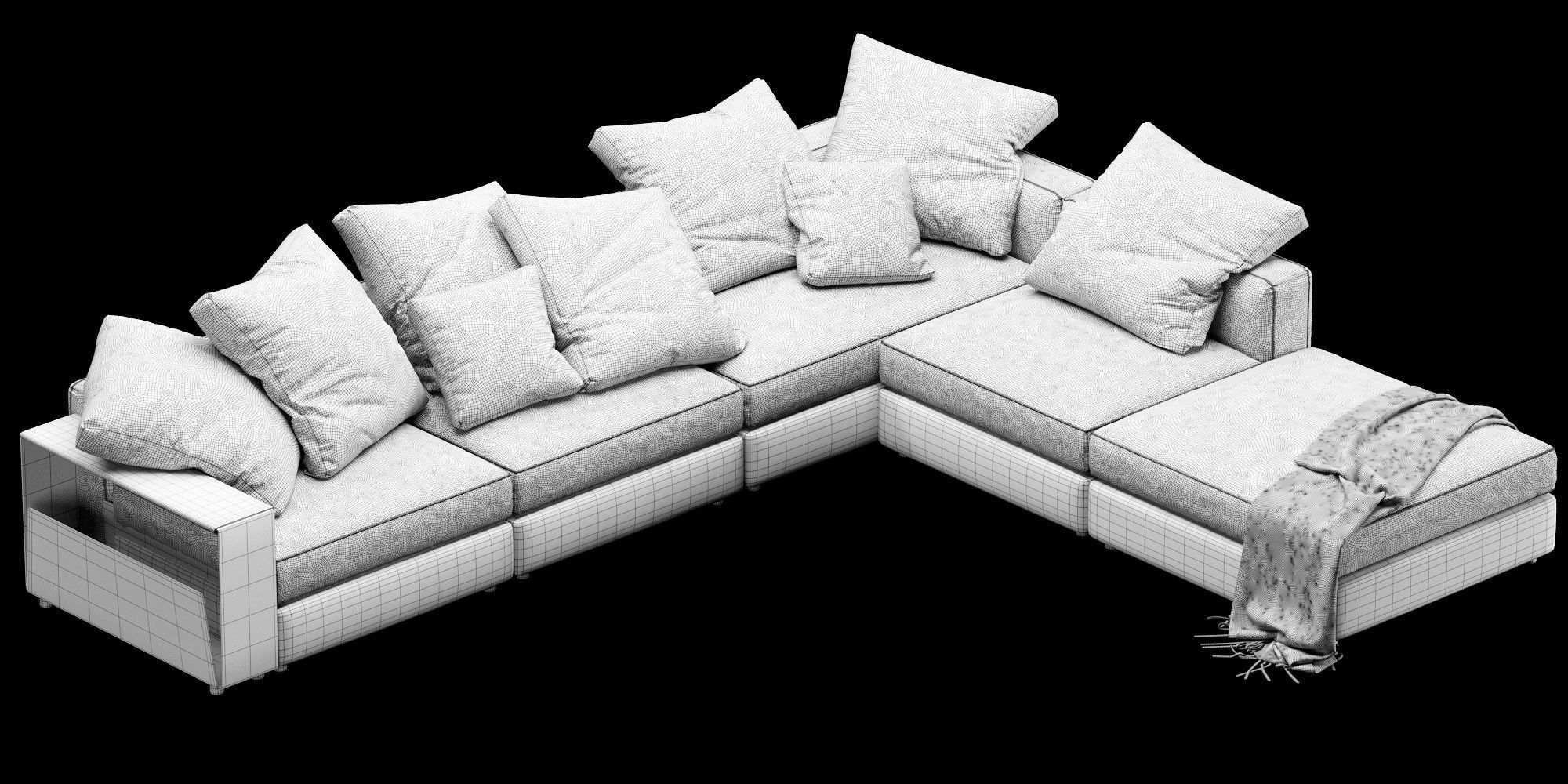 Flexform Harper Sectional 3D model_12