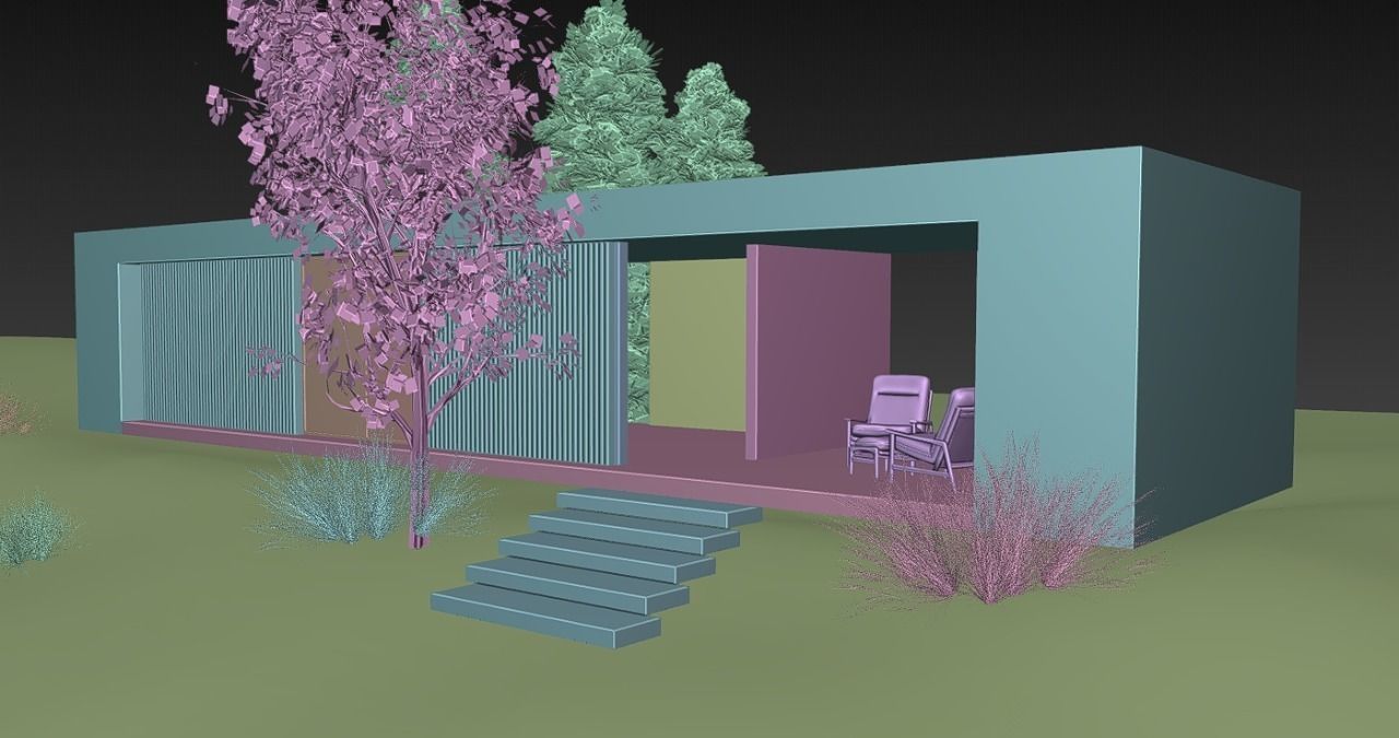 MOUNTAIN HOUSE WITH REALISTIC GRASS Low-poly 3D model_17