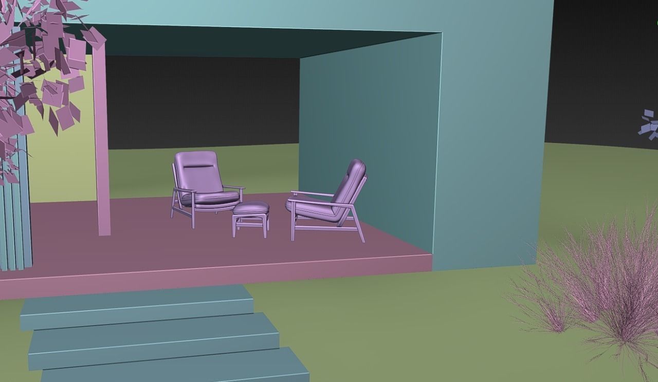 MOUNTAIN HOUSE WITH REALISTIC GRASS Low-poly 3D model_16