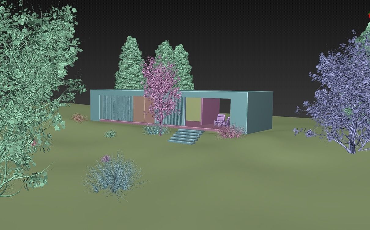 MOUNTAIN HOUSE WITH REALISTIC GRASS Low-poly 3D model_13