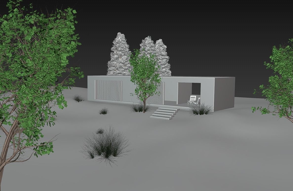 MOUNTAIN HOUSE WITH REALISTIC GRASS Low-poly 3D model_12