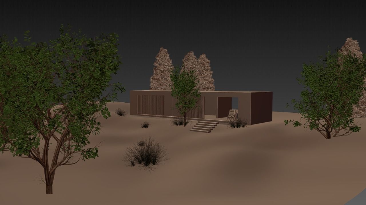 MOUNTAIN HOUSE WITH REALISTIC GRASS Low-poly 3D model_11