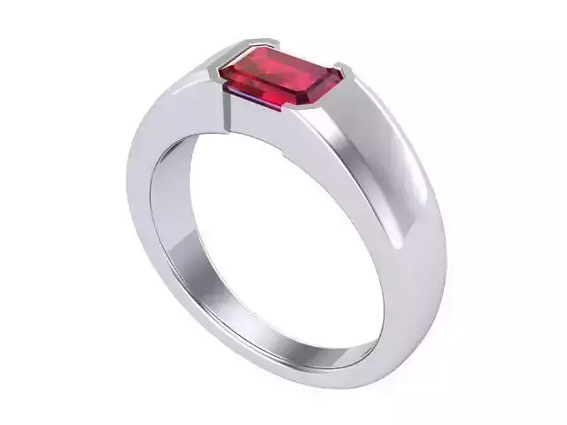 Emerald Cut Ruby Ring 