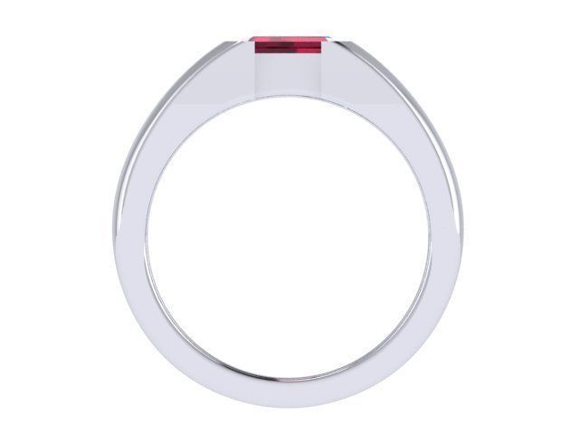 Emerald Cut Ruby Ring  3D print model_3