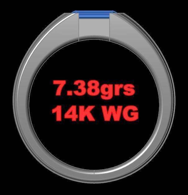 Emerald Cut Ruby Ring  3D print model_4