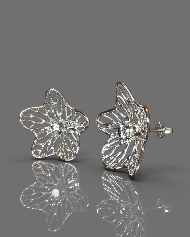 Fashion earrings 3D print model_1