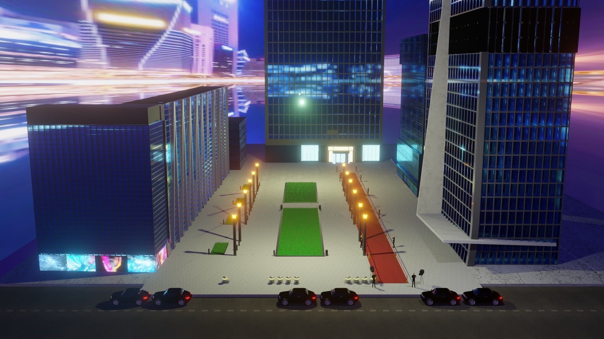 red carpet event Low-poly 3D model_1