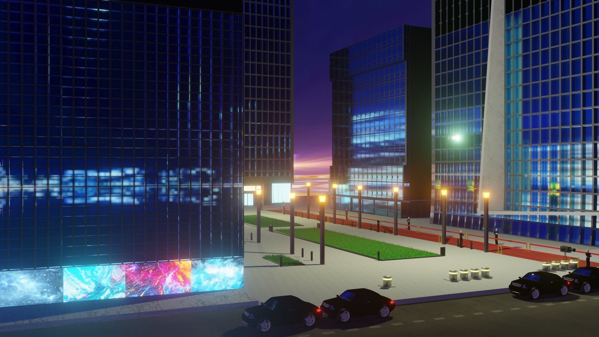 red carpet event Low-poly 3D model_3