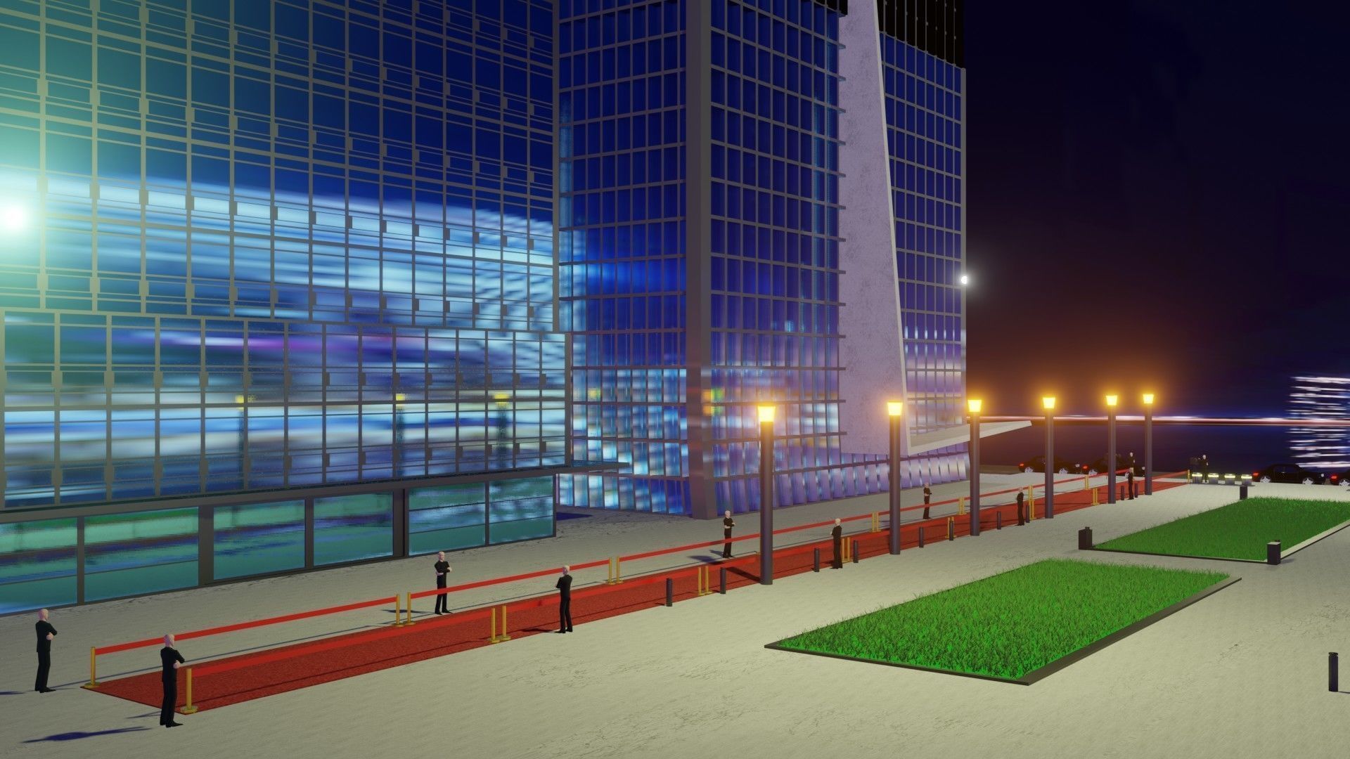 red carpet event Low-poly 3D model_5