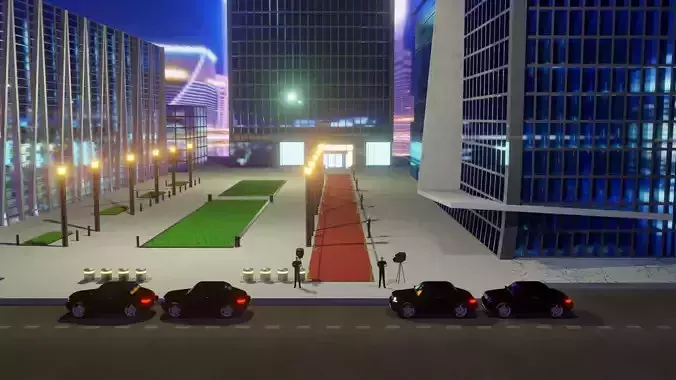 red carpet event Low-poly 3D model