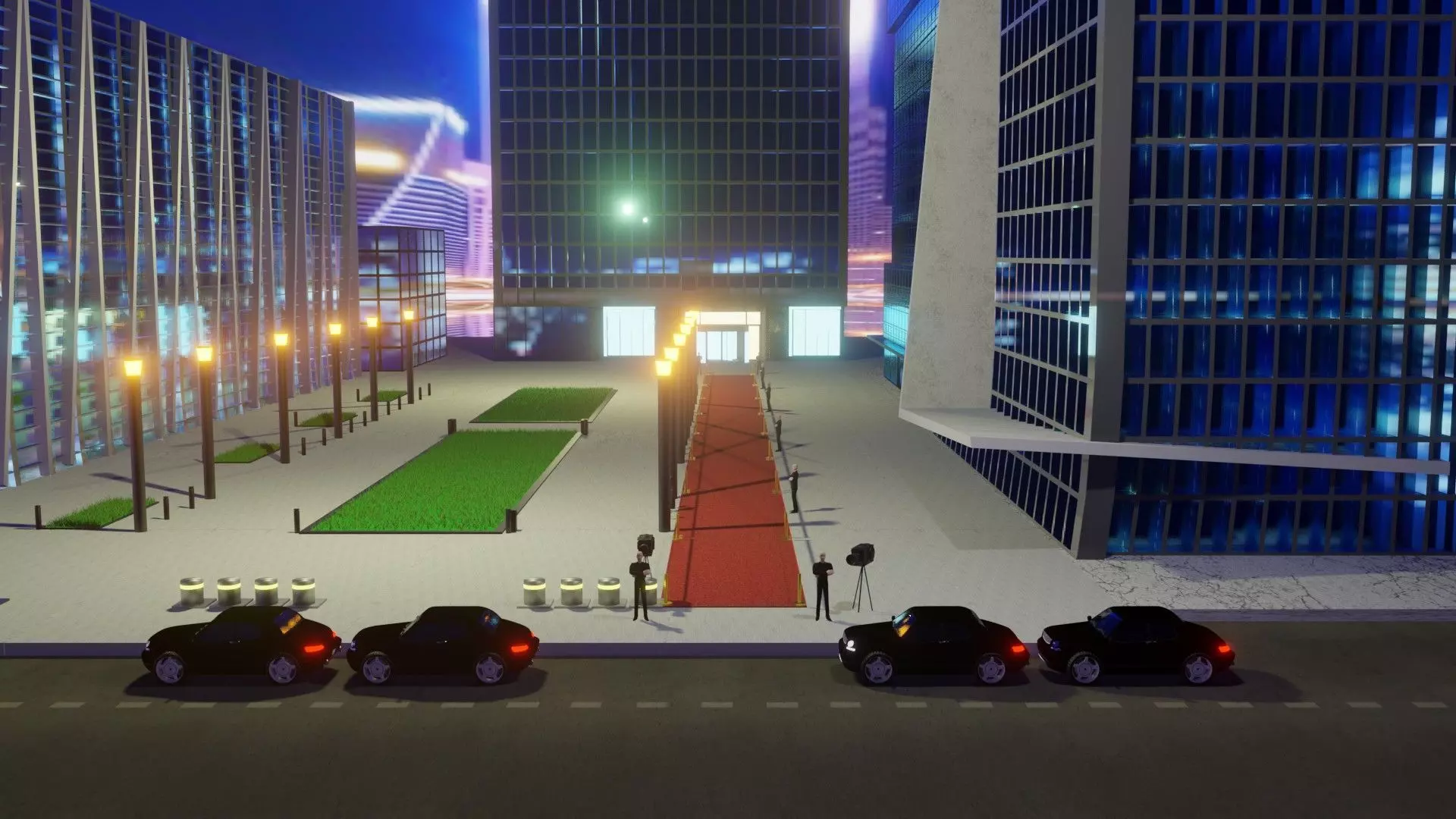 red carpet event Low-poly 3D model_0
