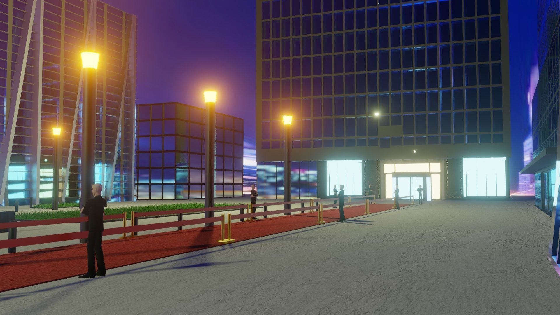red carpet event Low-poly 3D model_2