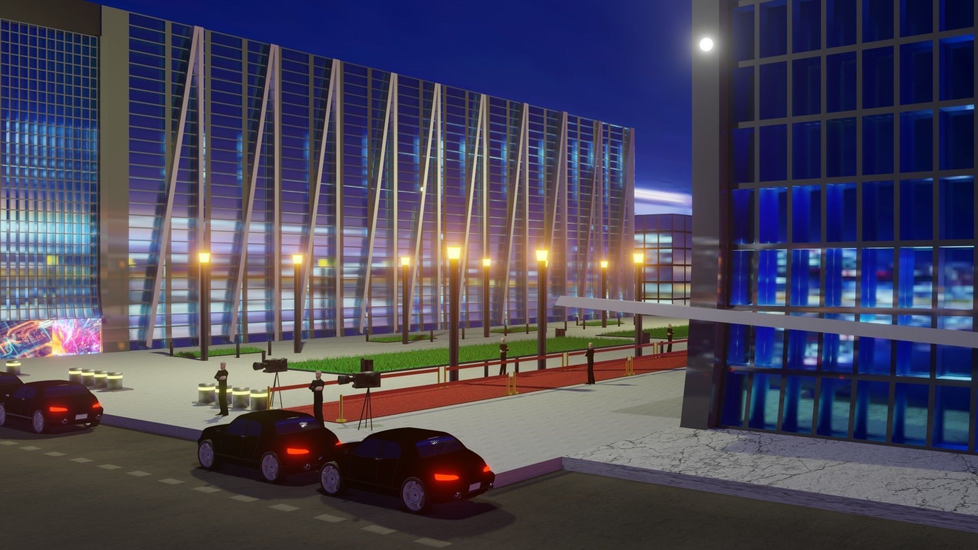 red carpet event Low-poly 3D model_4