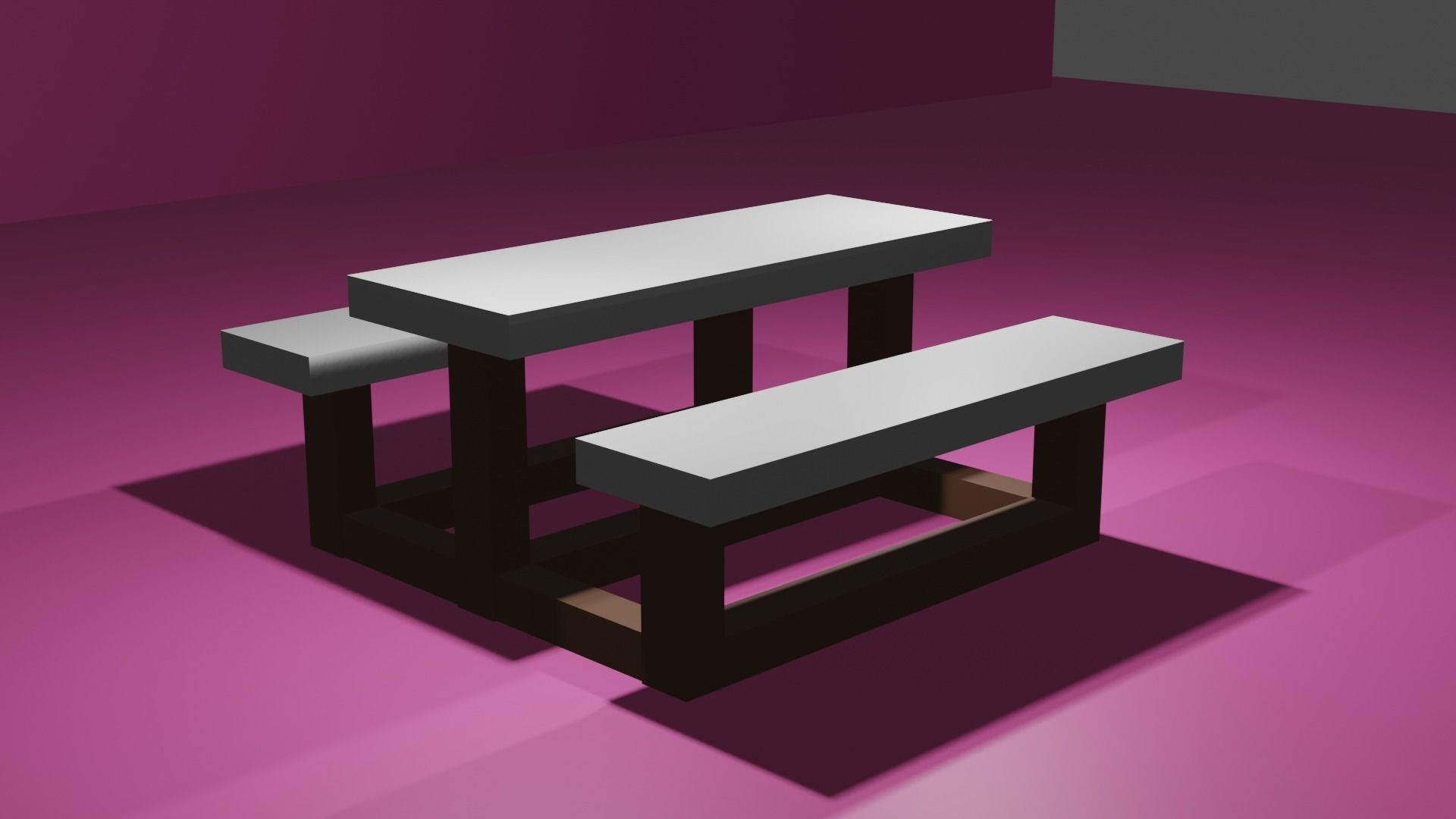 low poly bench game ready model two benches Low-poly 3D model_3