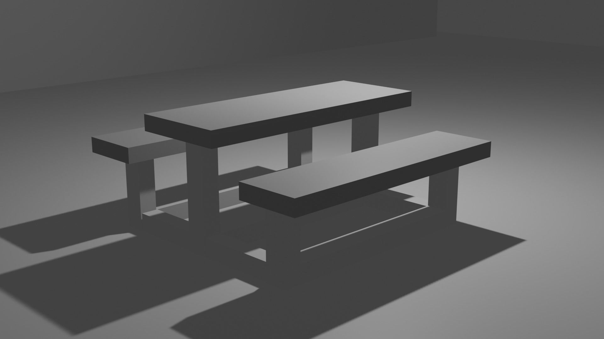 low poly bench game ready model two benches Low-poly 3D model_4