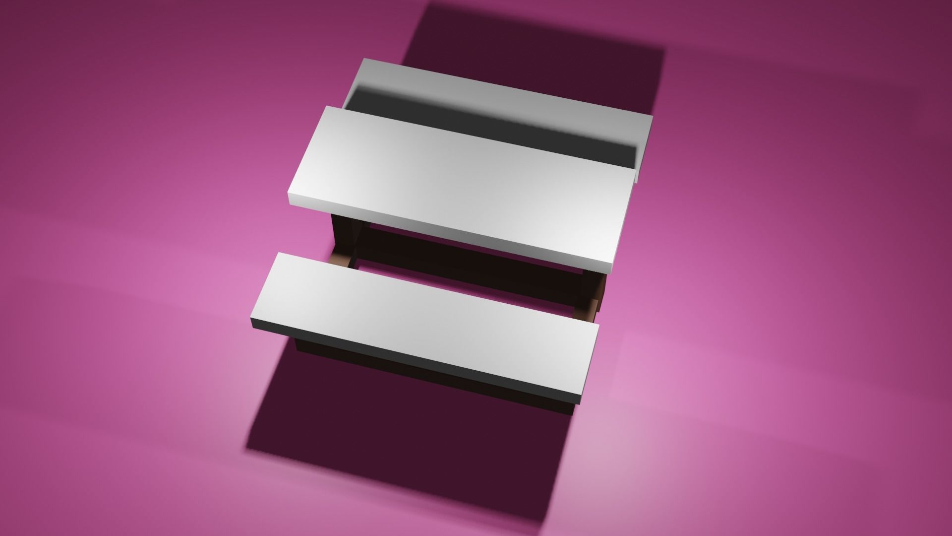 low poly bench game ready model two benches Low-poly 3D model_2